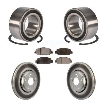 Front Wheel Bearing Coated Disc Brake Rotors And Ceramic Pads Kit For Honda Accord KBB-102138