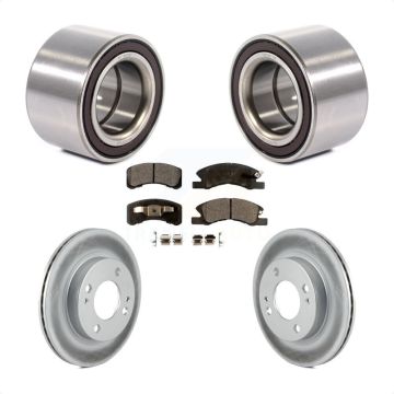 Front Wheel Bearing Coated Disc Brake Rotors And Pads Kit For 2014-2015 Mitsubishi Mirage KBB-102144