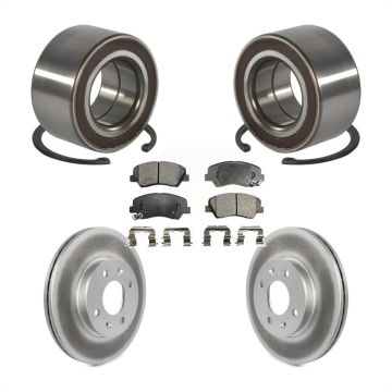 Front Wheel Bearing Coated Disc Brake Rotors And Ceramic Pads Kit For Kia Rio KBB-102145