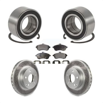 Front Wheel Bearing Coated Disc Brake Rotors And Pads Kit For Mercedes-Benz C250 AWD KBB-102156
