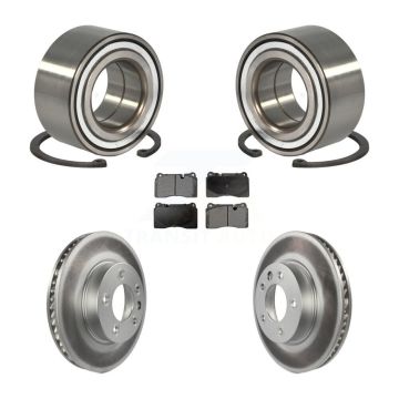 Front Wheel Bearing Coated Disc Brake Rotors And Ceramic Pads Kit For Volkswagen Touareg KBB-102160