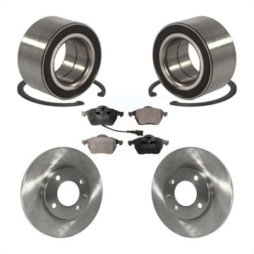 Front Wheel Bearing Disc Brake Rotors And Pads Kit For 1996-1998 Volkswagen Jetta 2.8L KBB-102164