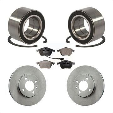 Front Wheel Bearing Disc Brake Rotors And Pads Kit For 1996-1998 Volkswagen Jetta 2.8L KBB-102167