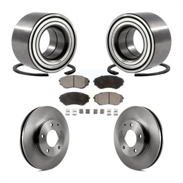 Front Wheel Bearing Disc Brake Rotors And Semi-Metallic Pads Kit For 2000-2006 Mazda MPV KBB-102182