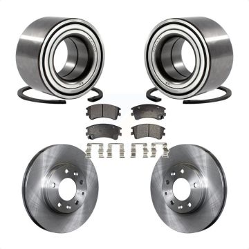 Front Wheel Bearing Disc Brake Rotors And Semi-Metallic Pads Kit For 2003-2005 Mazda 6 KBB-102185
