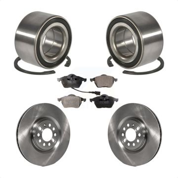 Front Wheel Bearing Disc Brake Rotor & Pads Kit For Volkswagen Jetta Golf Audi TT Quattro KBB-102197