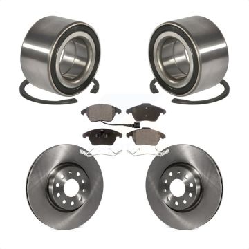 Front Wheel Bearing Disc Brake Rotors And Semi-Metallic Pads Kit For Volkswagen Jetta KBB-102199