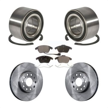 Front Wheel Bearing Disc Brake Rotors And Semi-Metallic Pads Kit For Volkswagen Jetta KBB-102200