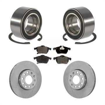 Front Wheel Bearing Disc Brake Rotors And Pads Kit For Volkswagen Passat Audi A4 KBB-102205