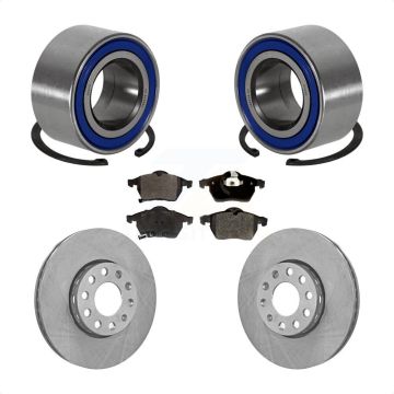 Front Wheel Bearing Disc Brake Rotors And Pads Kit For Volkswagen Passat Audi A4 KBB-102210