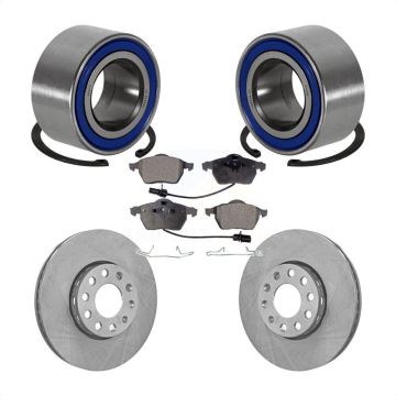Front Wheel Bearing Disc Brake Rotors And Pads Kit For Volkswagen Passat Audi A4 KBB-102211