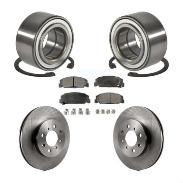 Front Wheel Bearing Disc Brake Rotor And Pad Kit For 1997 Honda Civic LX with 4-Wheel ABS KBB-102216