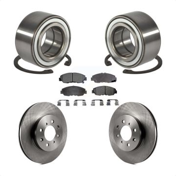 Front Wheel Bearing Disc Brake Rotors And Semi-Metallic Pads Kit For Honda Civic Acura EL KBB-102217
