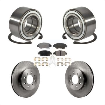 Front Wheel Bearing Disc Brake Rotors And Semi-Metallic Pads Kit For Honda Civic del Sol KBB-102219