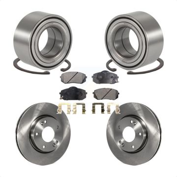 Front Wheel Bearing Disc Brake Rotors And Semi-Metallic Pads Kit For 2010-2012 Kia Rondo KBB-102223
