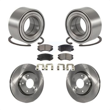 Front Wheel Bearing Brake Rotor And Pad Kit For Hyundai Sonata Tucson Kia Sportage Optima KBB-102225