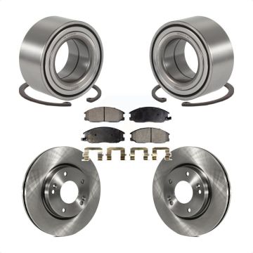 Front Wheel Bearing Disc Brake Rotors And Semi-Metallic Pads Kit For Hyundai Santa Fe KBB-102226