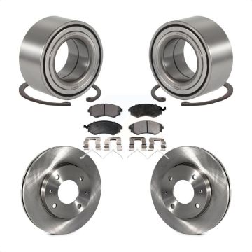 Front Wheel Bearing Disc Brake Rotors And Semi-Metallic Pads Kit For Hyundai Sonata KBB-102229
