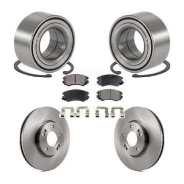 Front Wheel Bearing Disc Brake Rotors And Pads Kit For 2006-2010 Hyundai Sonata 3.3L KBB-102235