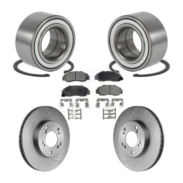 Front Wheel Bearing Disc Brake Rotors And Pads Kit For 1997-2001 Honda CR-V Prelude KBB-102243