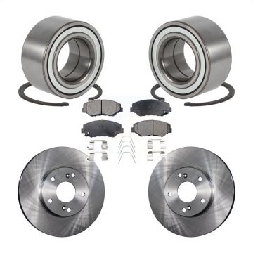 Front Wheel Bearing Disc Brake Rotors And Semi-Metallic Pads Kit For Honda Element KBB-102247