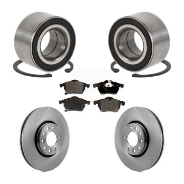 Front Wheel Bearing Disc Brake Rotors And Semi-Metallic Pads Kit For Saab 9-3 9-5 KBB-102254