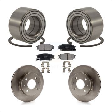 Front Wheel Bearing Disc Brake Rotors And Pads Kit For 2000-2005 Hyundai Accent KBB-102258