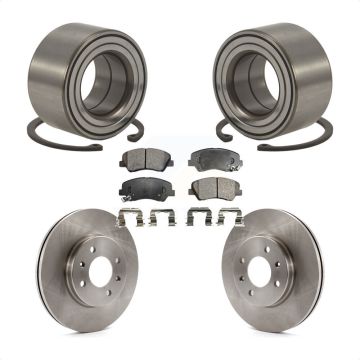Front Wheel Bearing Disc Brake Rotors And Pads Kit For 2012-2017 Hyundai Accent KBB-102260
