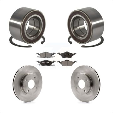 Front Wheel Bearing Disc Brake Rotors And Semi-Metallic Pads Kit For Ford Focus KBB-102262