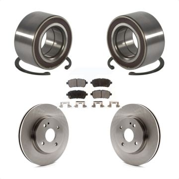 Front Wheel Bearing Disc Brake Rotors And Semi-Metallic Pads Kit For 2011-2014 Mazda 2 KBB-102266