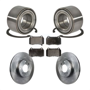 Front Wheel Bearing Brake Rotor Pad Kit For 2002 Nissan Sentra 2.5L With 4 Piston Caliper KBB-102277