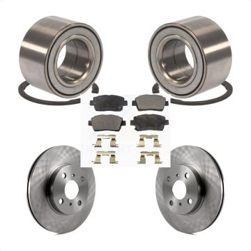 Front Wheel Bearing Disc Brake Rotor And Semi-Metallic Pads Kit For 2001-2005 Toyota Echo KBB-102278