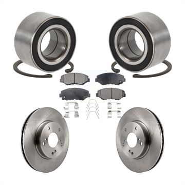Front Wheel Bearing Disc Brake Rotors And Semi-Metallic Pads Kit For Honda Civic KBB-102313