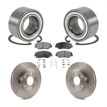 Front Wheel Bearing Disc Brake Rotors And Semi-Metallic Pads Kit For Honda CR-V KBB-102316