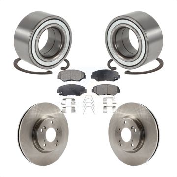 Front Wheel Bearing Disc Brake Rotors And Semi-Metallic Pads Kit For 2005-2006 Honda CR-V KBB-102317