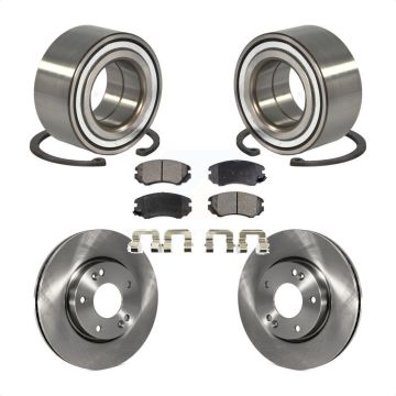 Front Wheel Bearing Disc Brake Rotors And Semi-Metallic Pads Kit For Hyundai Tiburon KBB-102322