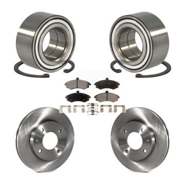 Front Wheel Bearing Disc Brake Rotors And Semi-Metallic Pads Kit For Hyundai Elantra KBB-102324