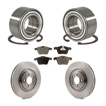 Front Wheel Bearing Disc Brake Rotors And Semi-Metallic Pads Kit For Jaguar XJ KBB-102343