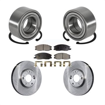 Front Wheel Bearing Disc Brake Rotors And Semi-Metallic Pads Kit For 2004-2006 Kia Amanti KBB-102352