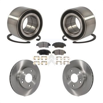 Front Wheel Bearing Disc Brake Rotors And Semi-Metallic Pads Kit For Honda Civic KBB-102365