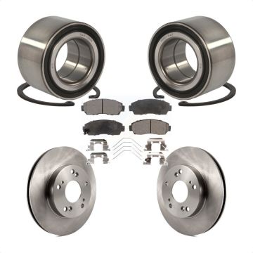 Front Wheel Bearing Disc Brake Rotors And Semi-Metallic Pads Kit For Honda Civic KBB-102366