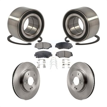 Front Wheel Bearing Disc Brake Rotors And Semi-Metallic Pads Kit For Honda Civic KBB-102372