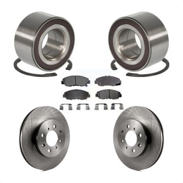 Front Wheel Bearing Disc Brake Rotors And Semi-Metallic Pads Kit For Honda Insight KBB-102377