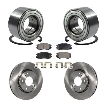 Front Wheel Bearing Disc Brake Rotors And Semi-Metallic Pads Kit For 2012-2013 Kia Soul KBB-102383