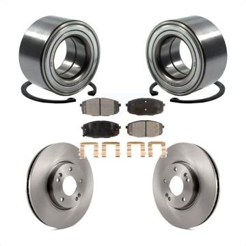 Front Wheel Bearing Disc Brake Rotor And Semi-Metallic Pads Kit For Kia Forte Koup Forte5 KBB-102384