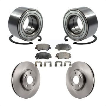 Front Wheel Bearing Brake Rotor And Pad Kit For 2014 Kia Forte SX With 15" Factory Wheels KBB-102386