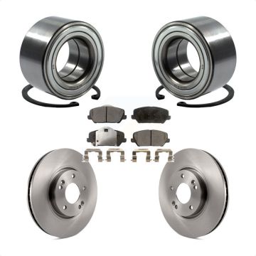 Front Wheel Bearing Disc Brake Rotor And Semi-Metallic Pads Kit For Kia Forte Forte5 Koup KBB-102387