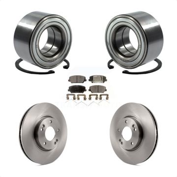 Front Wheel Bearing Disc Brake Rotors And Pads Kit For Kia Forte Forte5 Hyundai Veloster KBB-102388