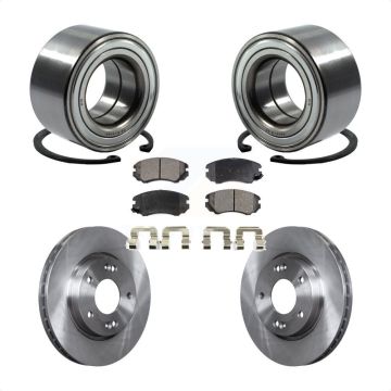 Front Wheel Bearing Disc Brake Rotors And Semi-Metallic Pads Kit For Hyundai Elantra KBB-102390