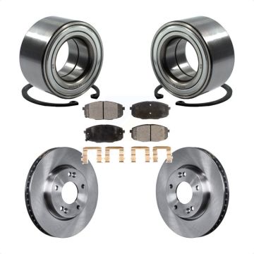 Front Wheel Bearing Disc Brake Rotor And Semi-Metallic Pads Kit For Kia Forte Koup Forte5 KBB-102391